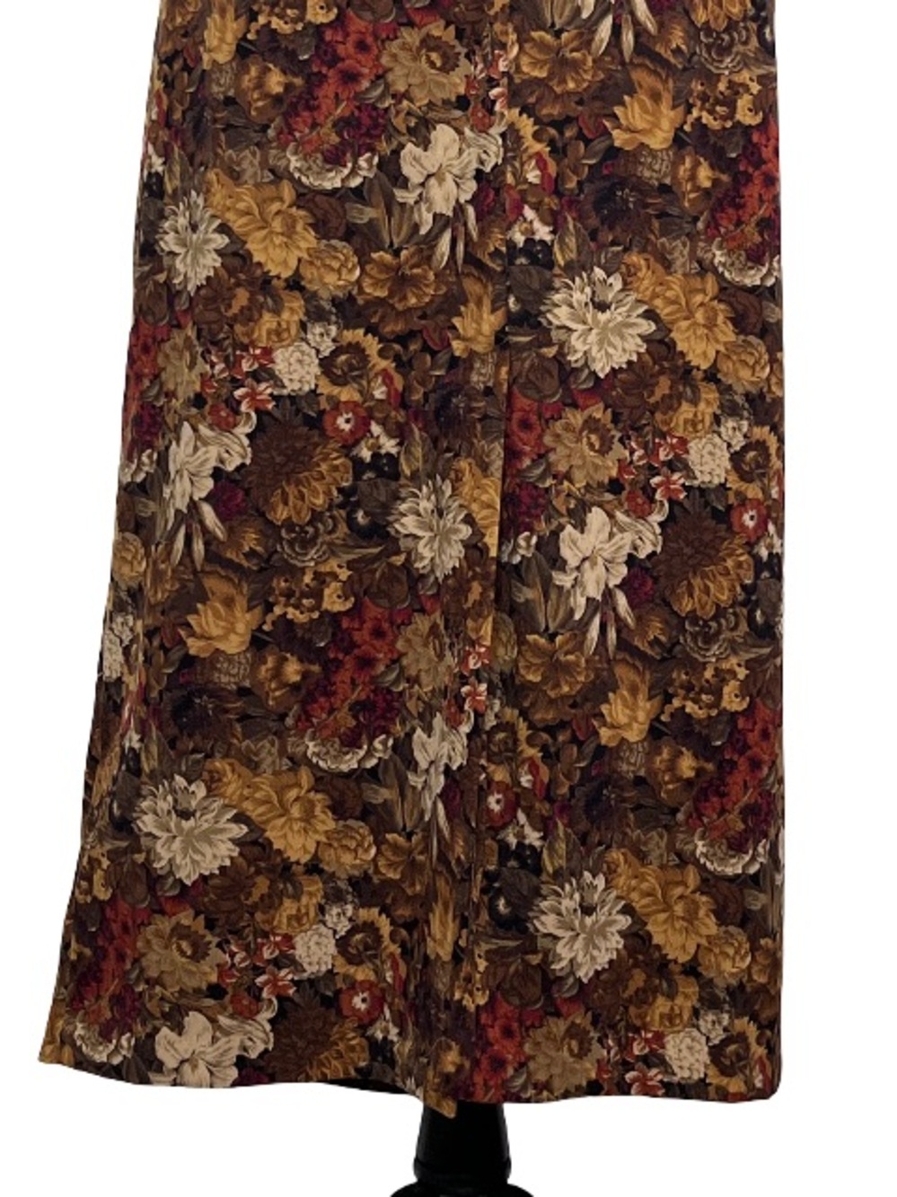 Vintage Women's Sz 16P Dark Earthy Boho Floral Whimsigoth Ultrasuede Midi Skirt - Picture 7 of 10